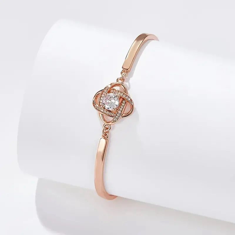 Pulseira Trevo Rosa - foto real