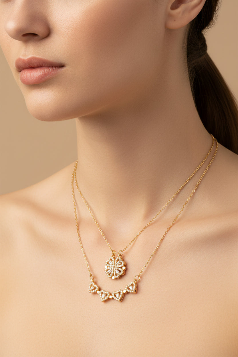 Collar con colgante de trébol transformable oro - additional image 3