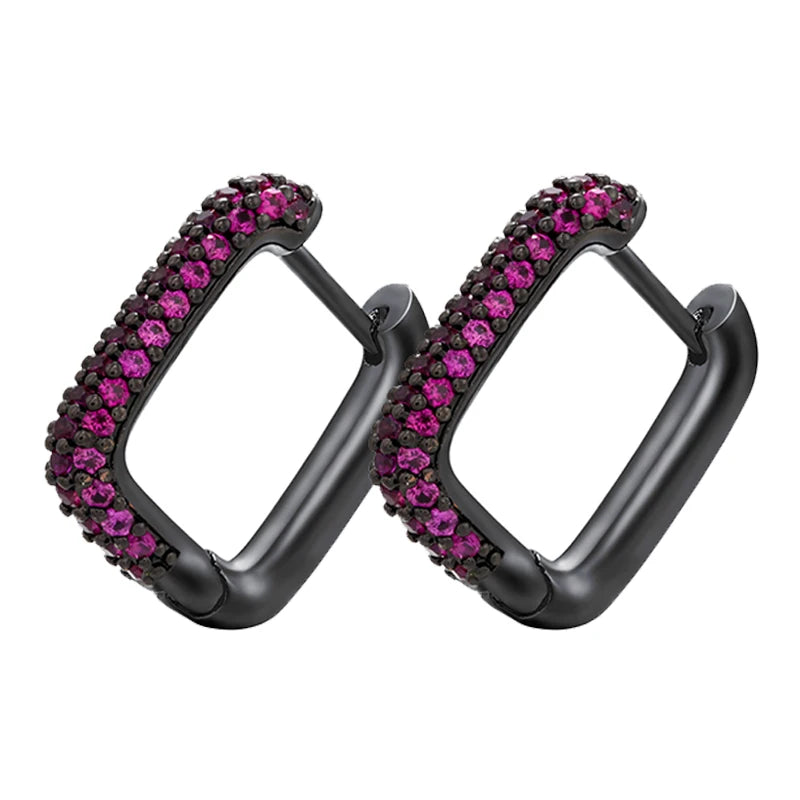 ZHUKOU Hoop earrings gold color silver color small hoop earrings crystal women rainbow earrings Fashion jewelry wholesale VE144