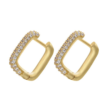 ZHUKOU Hoop earrings gold color silver color small hoop earrings crystal women rainbow earrings Fashion jewelry wholesale VE144