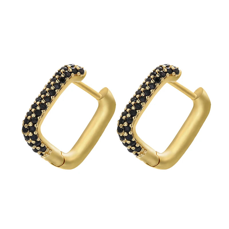 ZHUKOU Hoop earrings gold color silver color small hoop earrings crystal women rainbow earrings Fashion jewelry wholesale VE144