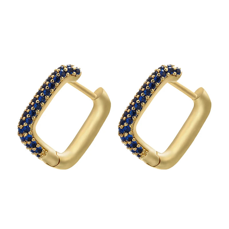 ZHUKOU Hoop earrings gold color silver color small hoop earrings crystal women rainbow earrings Fashion jewelry wholesale VE144