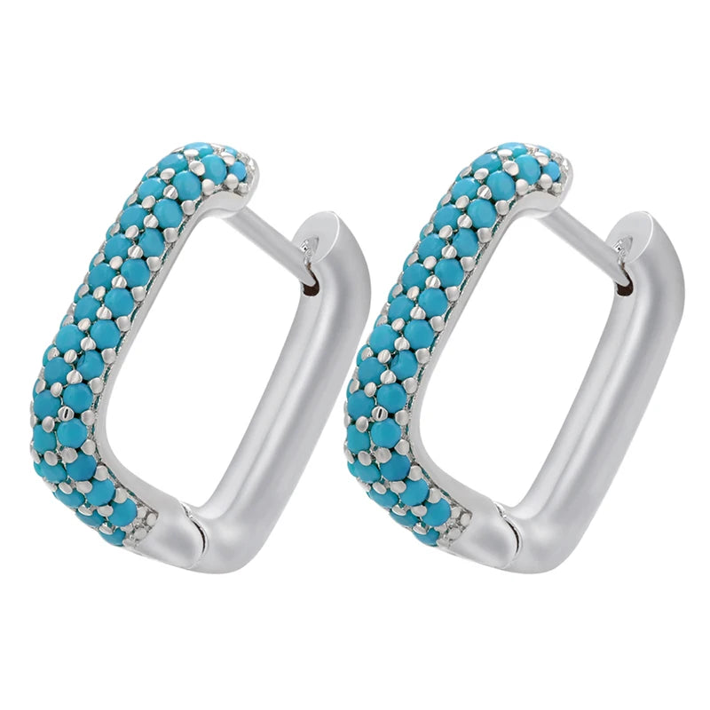 ZHUKOU Hoop earrings gold color silver color small hoop earrings crystal women rainbow earrings Fashion jewelry wholesale VE144