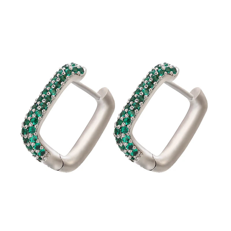 ZHUKOU Hoop earrings gold color silver color small hoop earrings crystal women rainbow earrings Fashion jewelry wholesale VE144