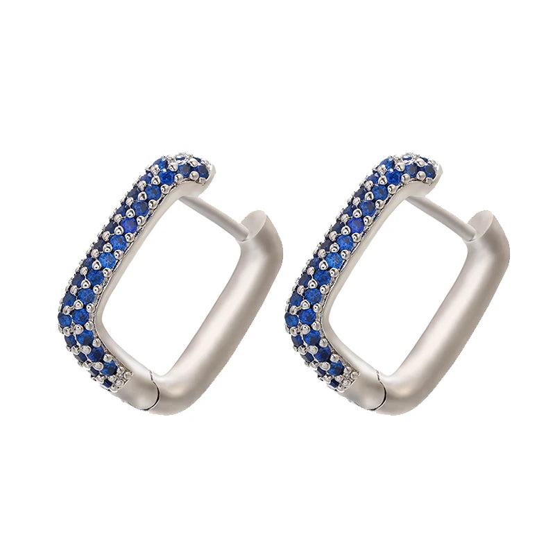 ZHUKOU Hoop earrings gold color silver color small hoop earrings crystal women rainbow earrings Fashion jewelry wholesale VE144