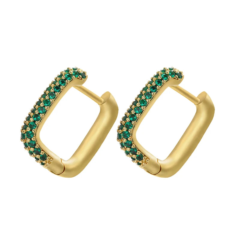 ZHUKOU Hoop earrings gold color silver color small hoop earrings crystal women rainbow earrings Fashion jewelry wholesale VE144