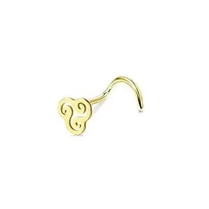 FASACCO 1Pc Surgical Steel Nose Rings for Women Men L Shaped Screw Studs Gold-Plated CZ Nose Rings Hoop Nose Piercing Jewelry