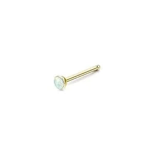 FASACCO 1Pc Surgical Steel Nose Rings for Women Men L Shaped Screw Studs Gold-Plated CZ Nose Rings Hoop Nose Piercing Jewelry