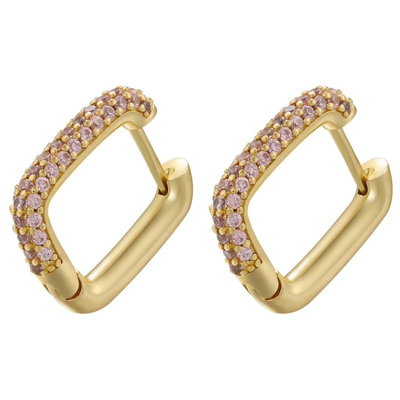 ZHUKOU Hoop earrings gold color silver color small hoop earrings crystal women rainbow earrings Fashion jewelry wholesale VE144