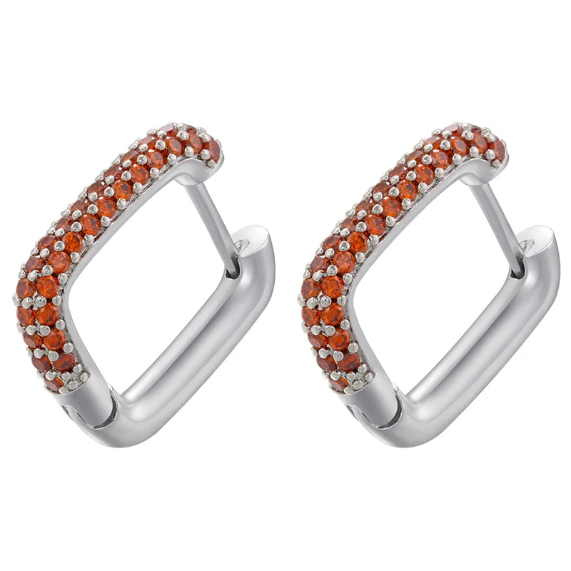 ZHUKOU Hoop earrings gold color silver color small hoop earrings crystal women rainbow earrings Fashion jewelry wholesale VE144