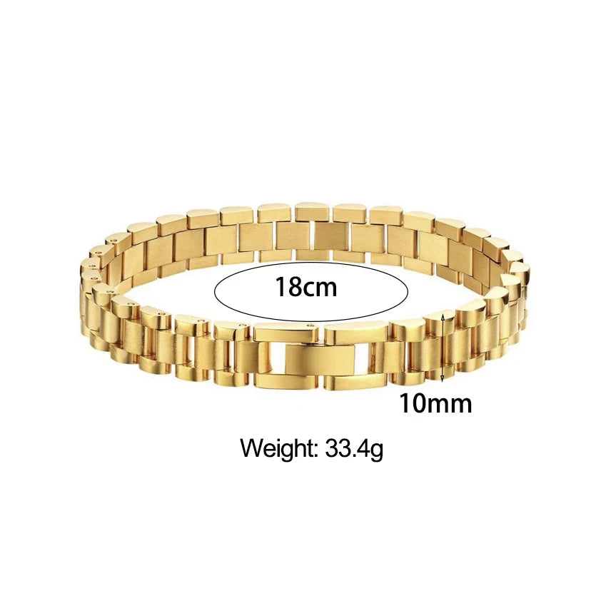 E.B.belle Miniamlist Men Bracelet Gold Jewelry Street Style Stainless Steel 316L 18k Gold Plated Cuban Chain Bracelets For Women
