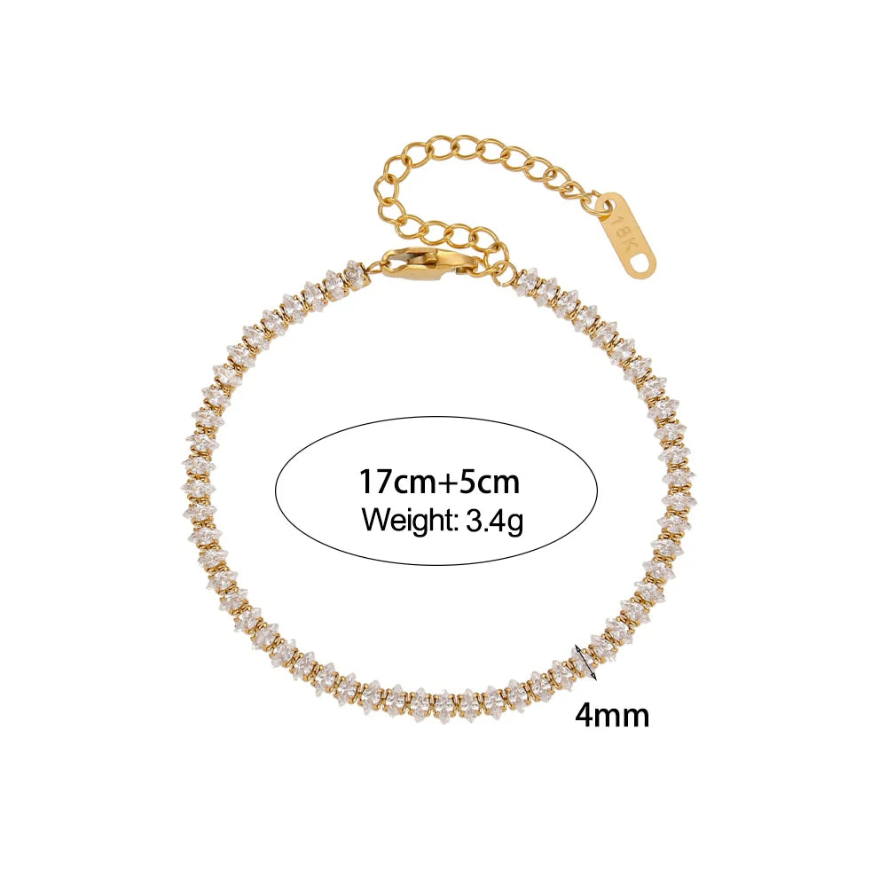 E.B.belle Miniamlist Men Bracelet Gold Jewelry Street Style Stainless Steel 316L 18k Gold Plated Cuban Chain Bracelets For Women