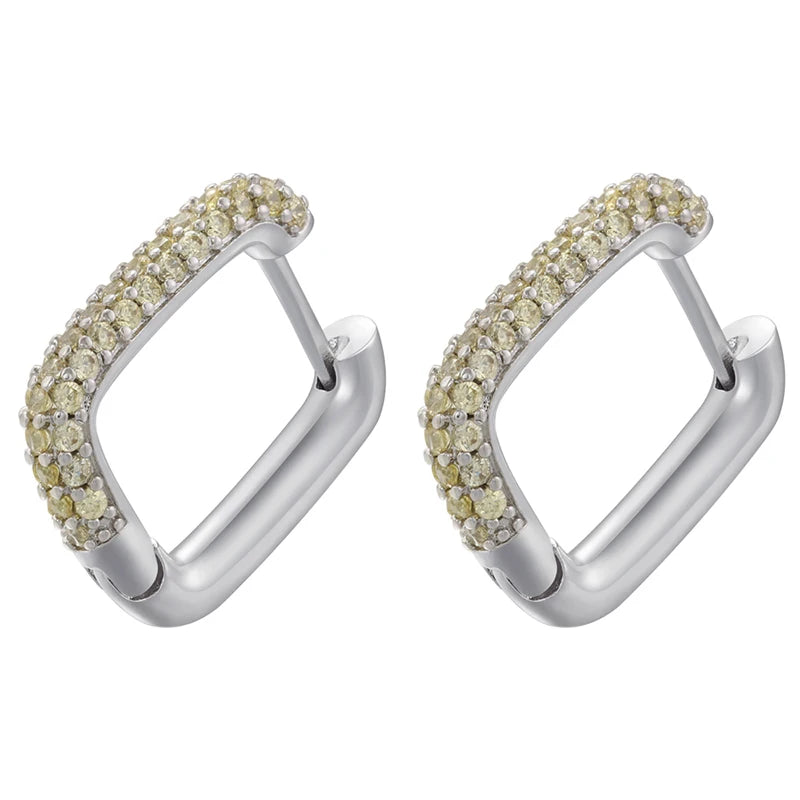 ZHUKOU Hoop earrings gold color silver color small hoop earrings crystal women rainbow earrings Fashion jewelry wholesale VE144