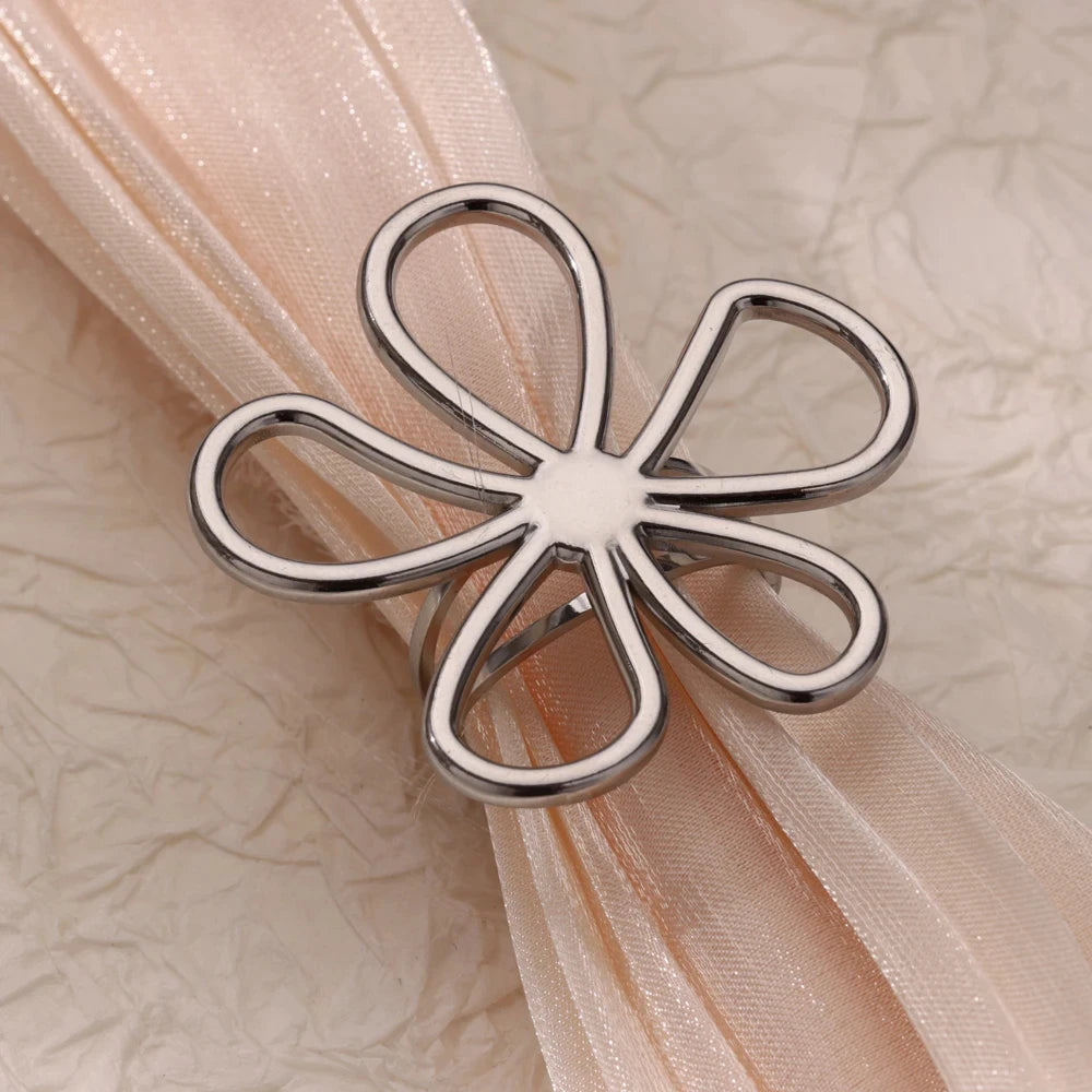 Vintage 316L Stainless Steel Geometry Ring for Women Gold Plated Flower Opening Finger Ring Exquisite Wedding Party Jewelry 2025