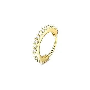 FASACCO 1Pc Surgical Steel Nose Rings for Women Men L Shaped Screw Studs Gold-Plated CZ Nose Rings Hoop Nose Piercing Jewelry