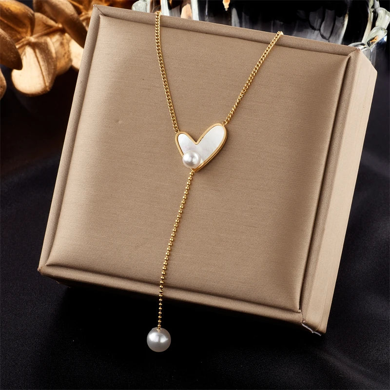 MEYRROYU 316L Stainless Steel New18k Gold Plated Round Zirconia Pendant Link Chain Necklace For Women Party Gift Charm Collar