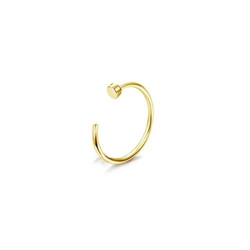 FASACCO 1Pc Surgical Steel Nose Rings for Women Men L Shaped Screw Studs Gold-Plated CZ Nose Rings Hoop Nose Piercing Jewelry