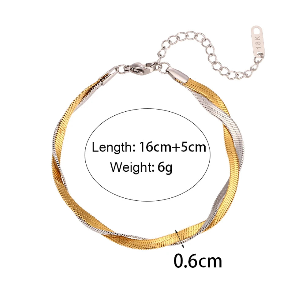 E.B.belle Miniamlist Men Bracelet Gold Jewelry Street Style Stainless Steel 316L 18k Gold Plated Cuban Chain Bracelets For Women