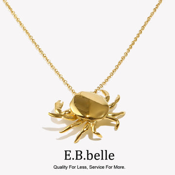 Little Crab Pendant Necklace Cute Tarnish Free 18K Gold Plated Decoration Silver Color 316L Stainless Steel Jewelry