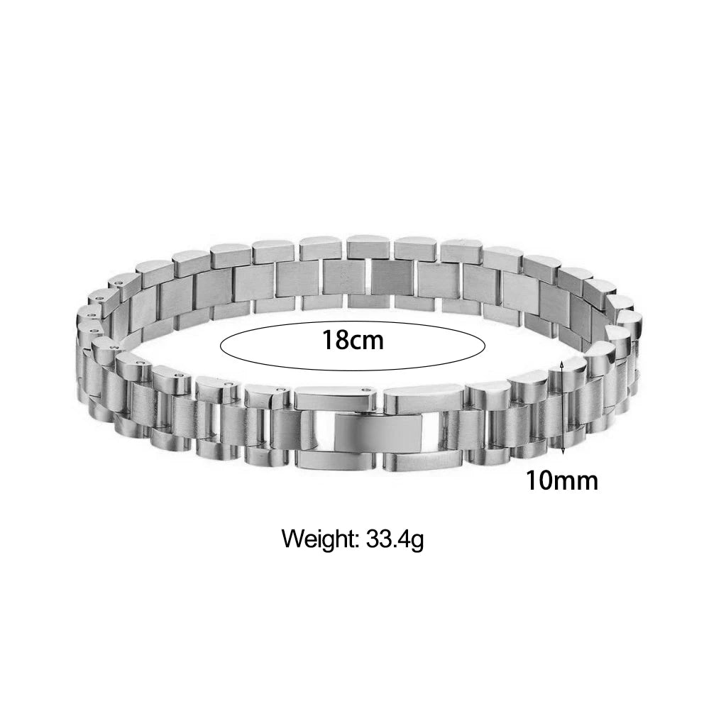 E.B.belle Miniamlist Men Bracelet Gold Jewelry Street Style Stainless Steel 316L 18k Gold Plated Cuban Chain Bracelets For Women