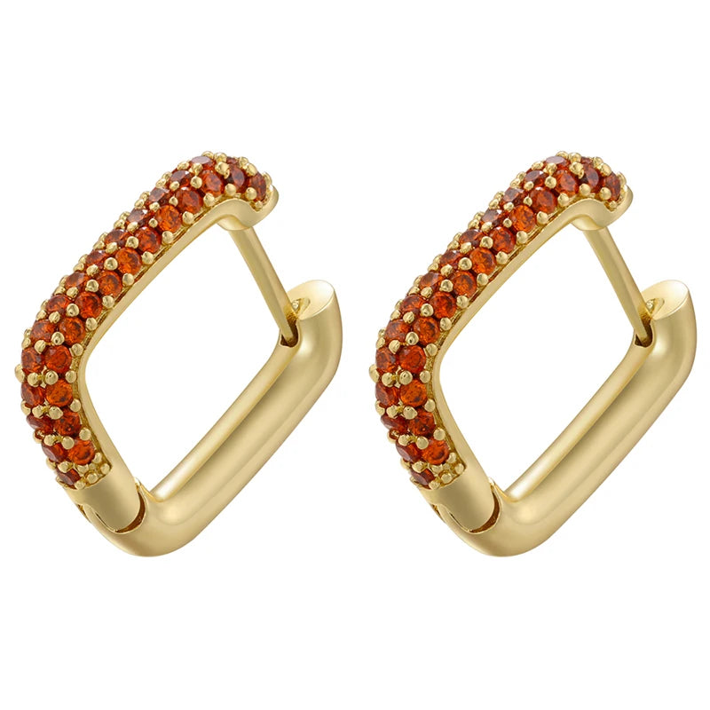 ZHUKOU Hoop earrings gold color silver color small hoop earrings crystal women rainbow earrings Fashion jewelry wholesale VE144