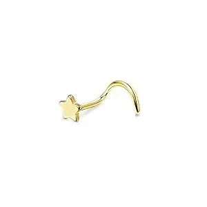 FASACCO 1Pc Surgical Steel Nose Rings for Women Men L Shaped Screw Studs Gold-Plated CZ Nose Rings Hoop Nose Piercing Jewelry