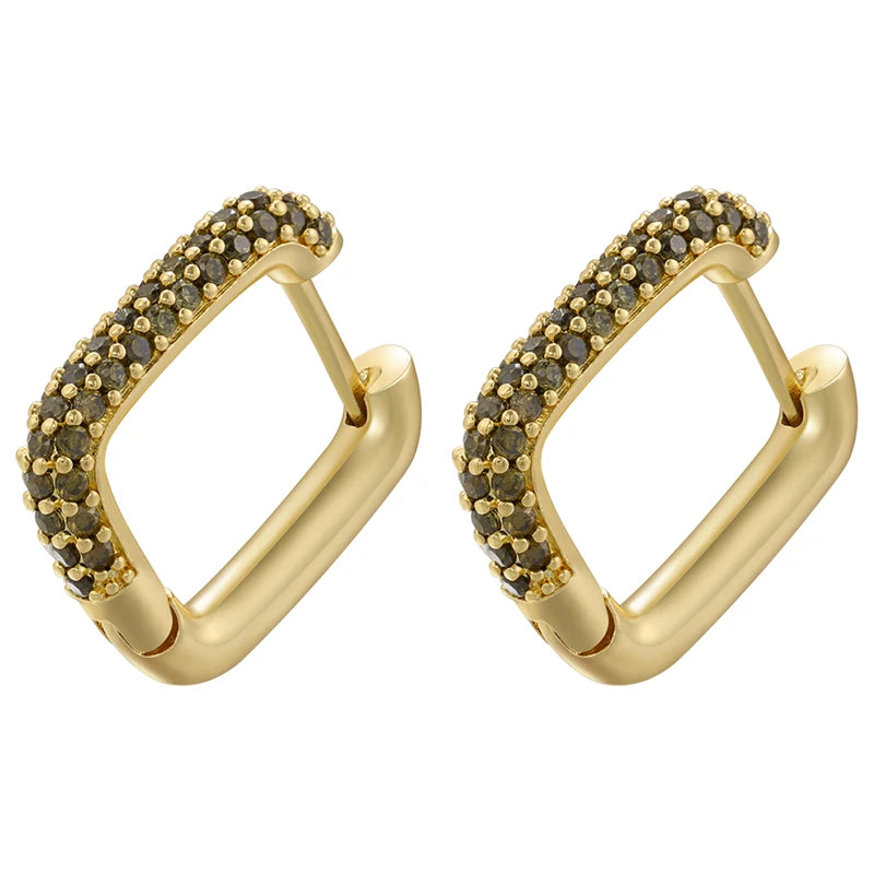 ZHUKOU Hoop earrings gold color silver color small hoop earrings crystal women rainbow earrings Fashion jewelry wholesale VE144