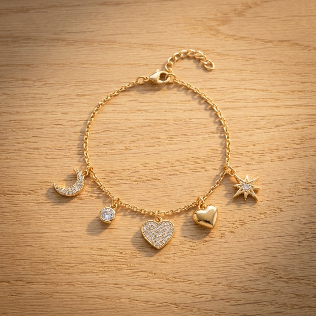 Charm Bracelet — Celestial Story Flat Lay | Generated by Modelize